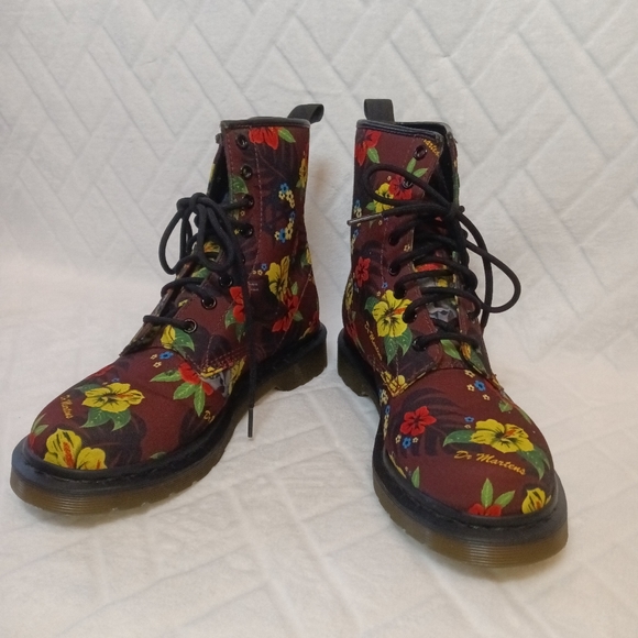 Tropical flower Dr.Marten boots - Picture 2 of 7
